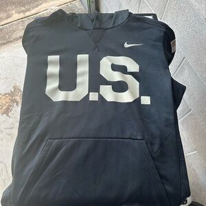 Nike Army Black Knights Hoodie Sweater Men Size M Therma Fit Football - Black